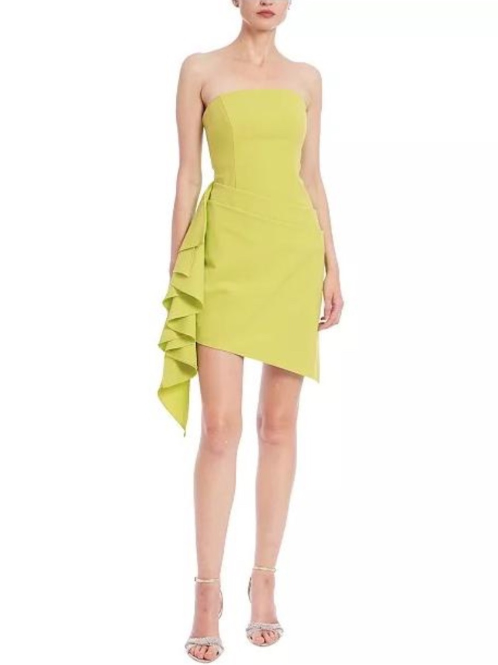 NWT Jewel Badgley Mischka Asymmetric Draped Strapless Mini Dress - size 8